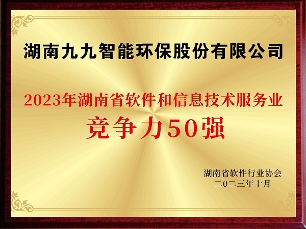 2023年湖南軟件和信息技術服務業競爭力50強